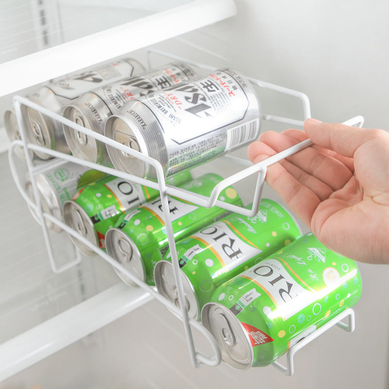 Kitchen storage rack for cans and caned drinks