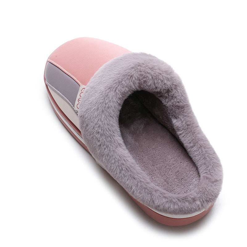 Waterproof Slippers Plush Winter Shoes Home Non-slip Bedroom Slippers Women