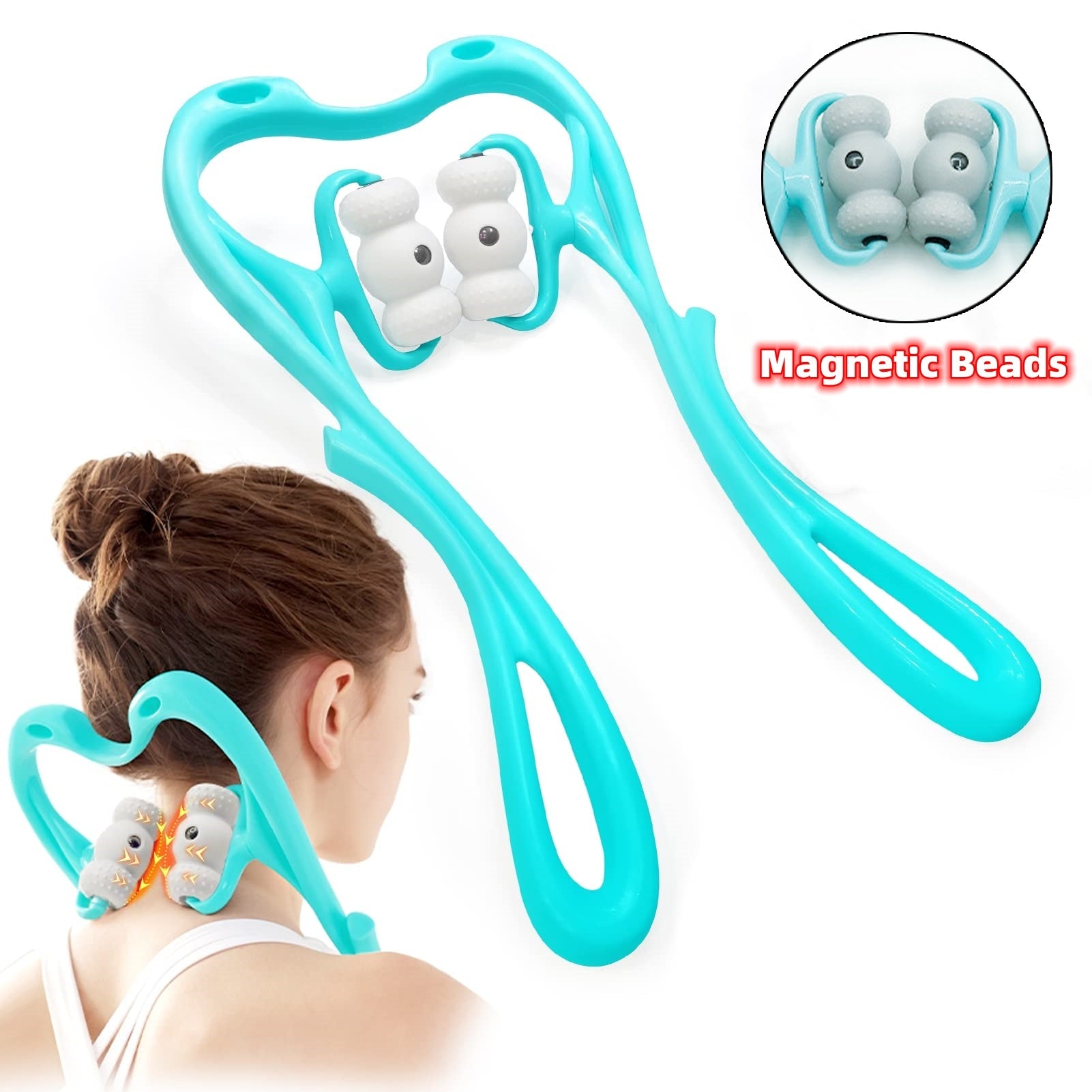 Deep Tissue Manual neck massager 360 Degree Neck Roller With 96 Pressure Point