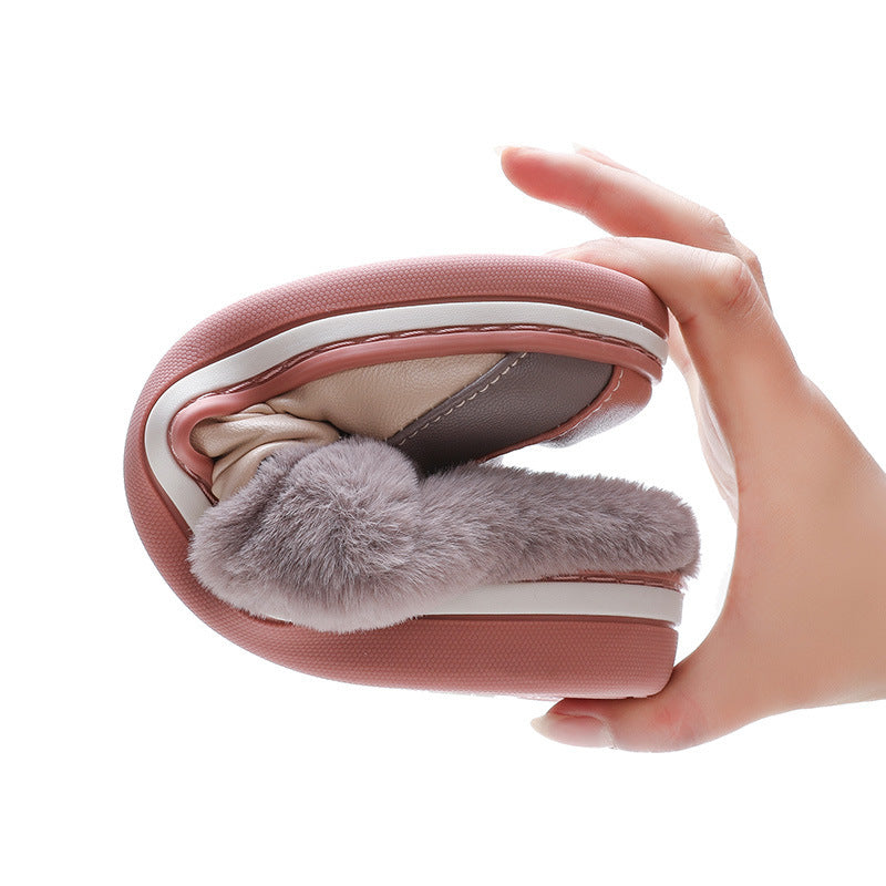 Waterproof Slippers Plush Winter Shoes Home Non-slip Bedroom Slippers Women