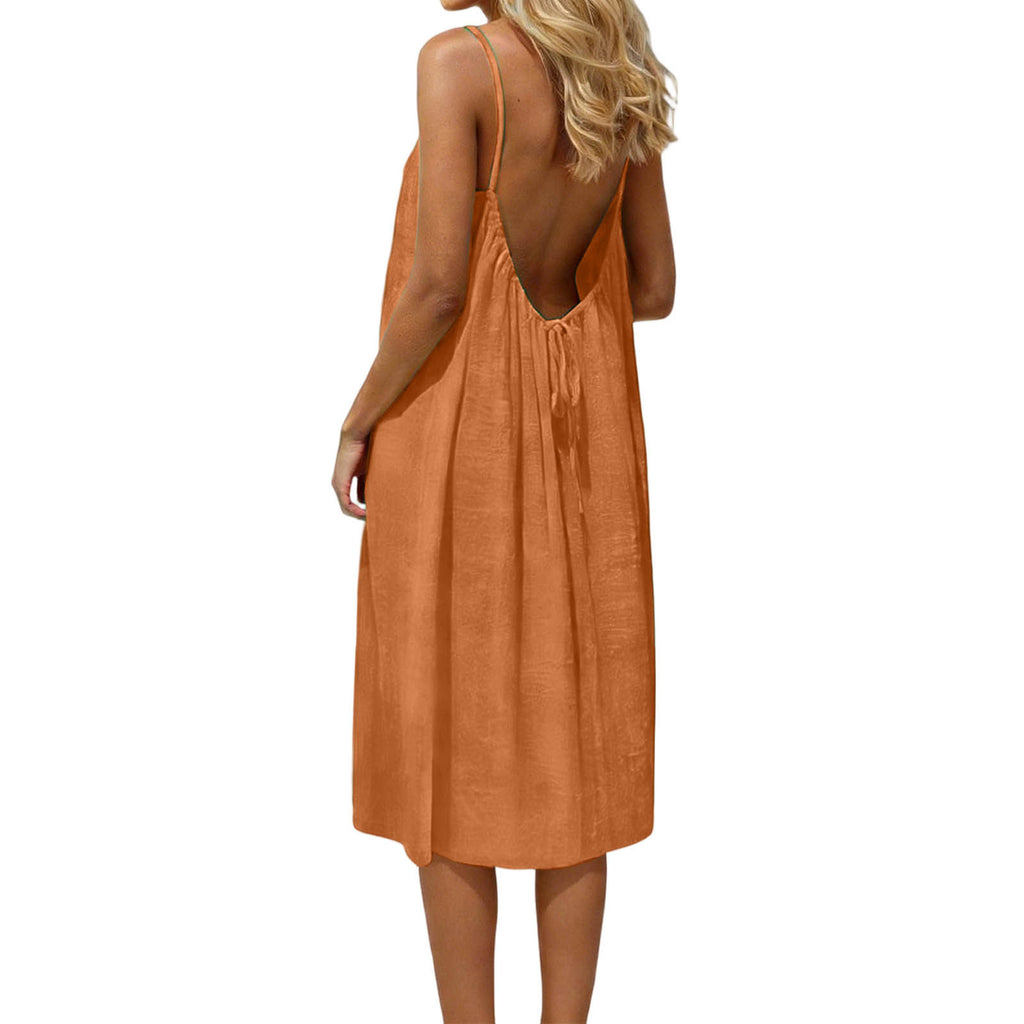 Ice Silk Linen Dress Plus-size Womens Fashion