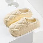 Winter Plush Indoors Slippers for Women's - Rhombus Design
