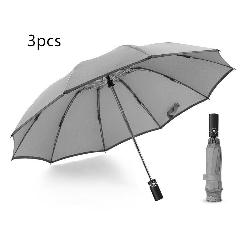 Portable Windproof Folding Umbrella with reflective stripes for night safety