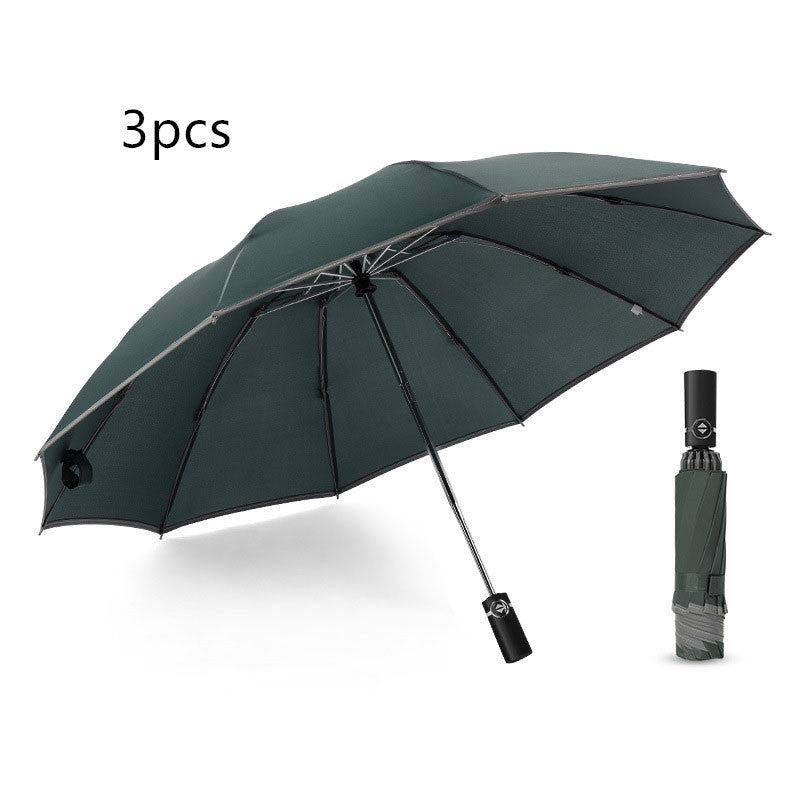 Portable Windproof Folding Umbrella with reflective stripes for night safety