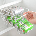 Kitchen storage rack for cans and caned drinks