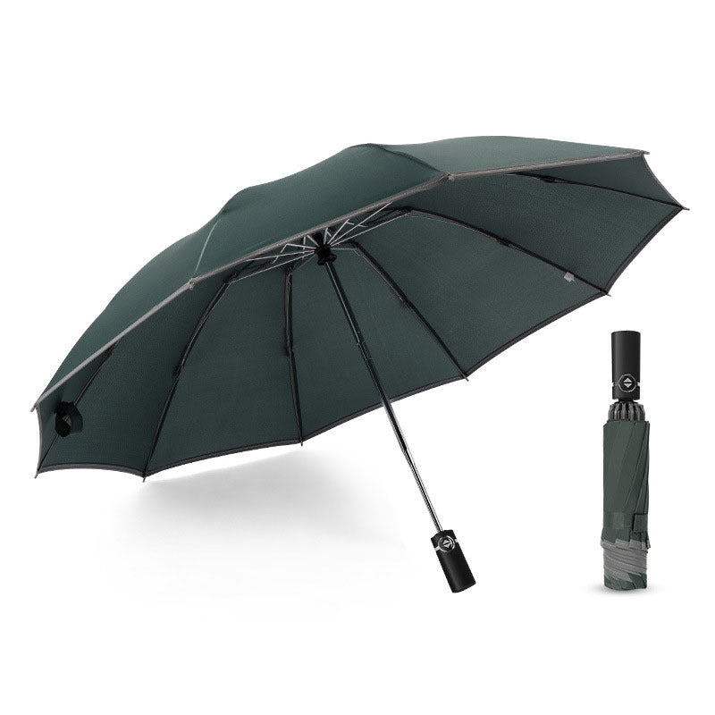 Portable Windproof Folding Umbrella with reflective stripes for night safety