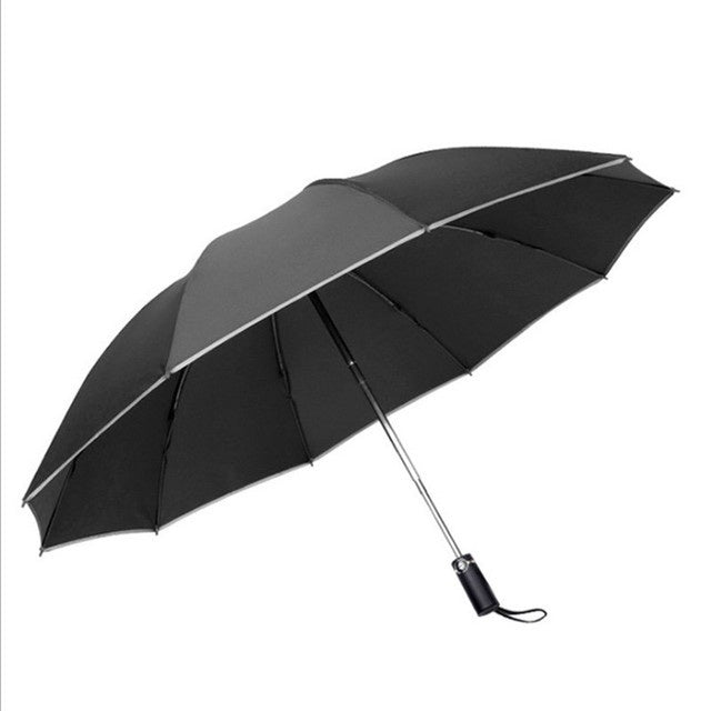 Portable Windproof Folding Umbrella with reflective stripes for night safety