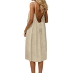 Ice Silk Linen Dress Plus-size Womens Fashion