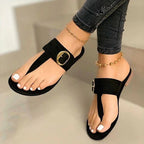 Flat toe casual women's slippers