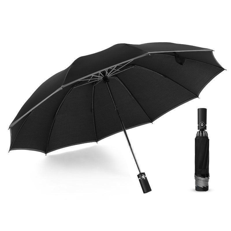 Portable Windproof Folding Umbrella with reflective stripes for night safety