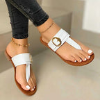 Flat toe casual women's slippers