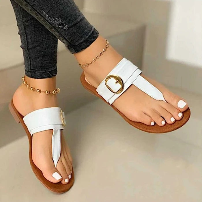 Flat toe casual women's slippers