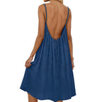 Ice Silk Linen Dress Plus-size Womens Fashion