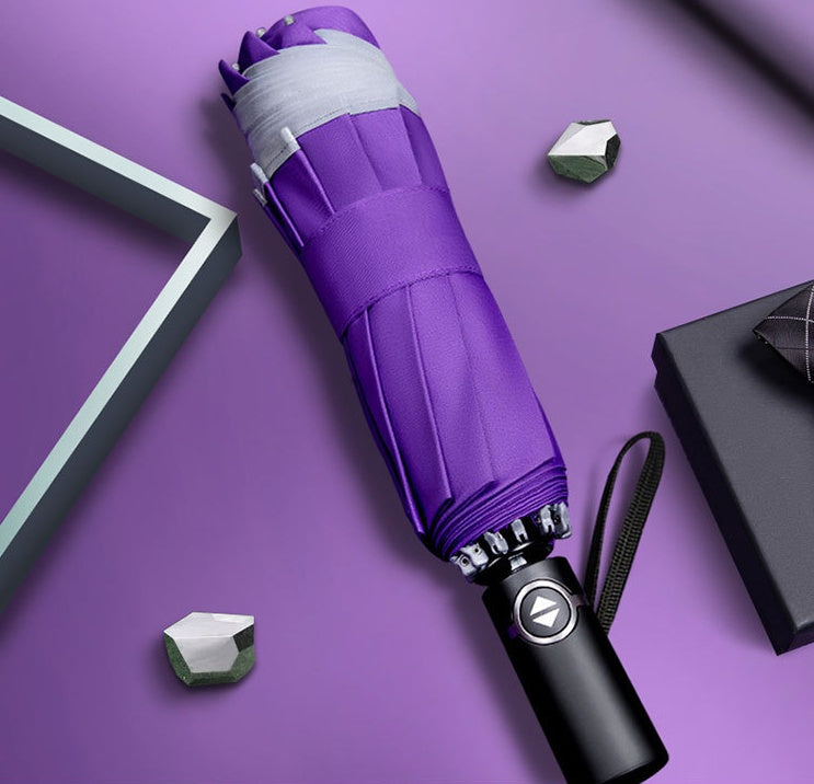 Portable Windproof Folding Umbrella with reflective stripes for night safety