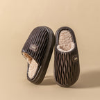 Women's Waterproof Warmth Retention Material Pod Pleated Cotton Slippers