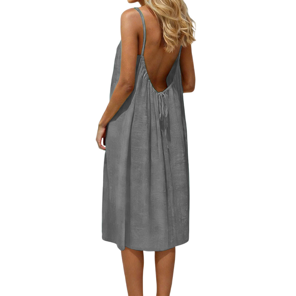 Ice Silk Linen Dress Plus-size Womens Fashion