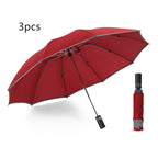 Portable Windproof Folding Umbrella with reflective stripes for night safety