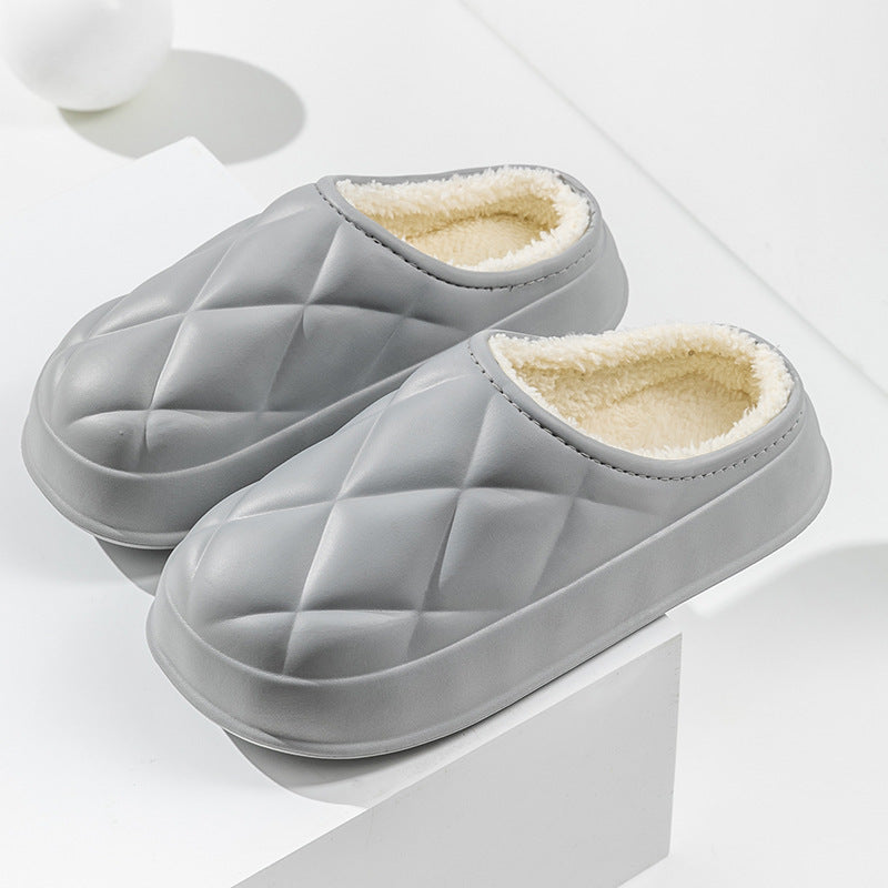 Winter Plush Indoors Slippers for Women's - Rhombus Design