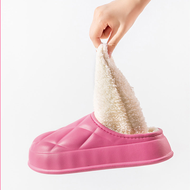 Winter Plush Indoors Slippers for Women's - Rhombus Design