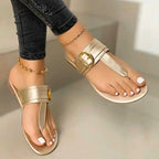 Flat toe casual women's slippers