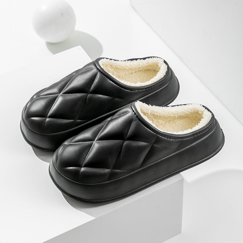 Winter Plush Indoors Slippers for Women's - Rhombus Design