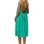 Ice Silk Linen Dress Plus-size Womens Fashion