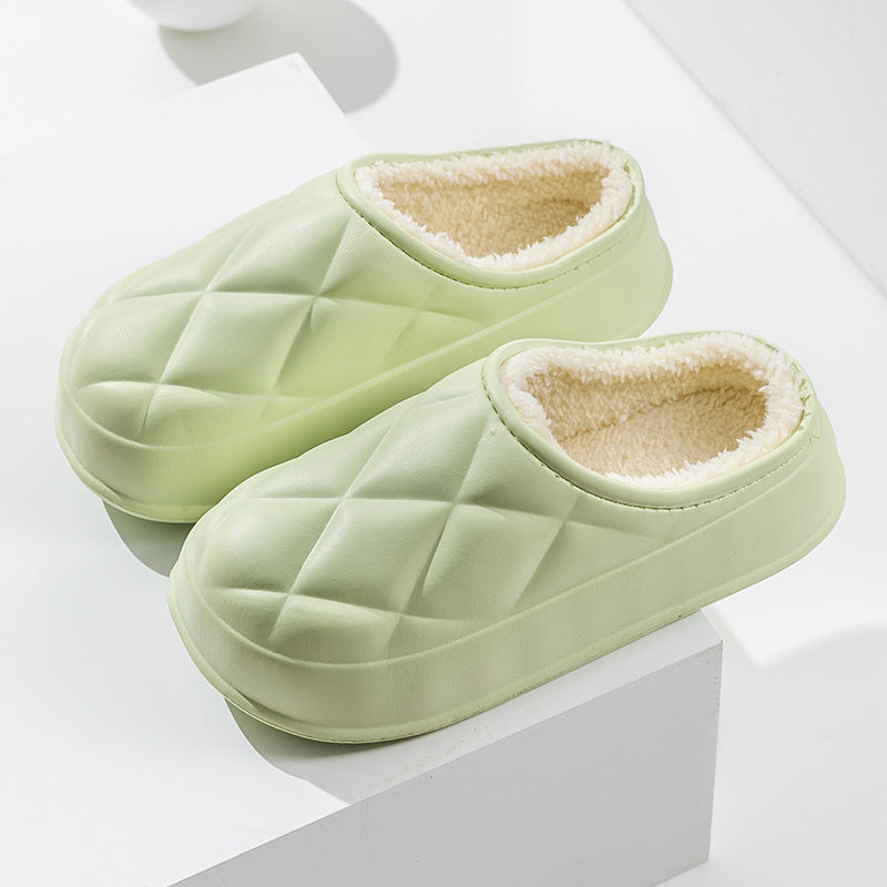 Winter Plush Indoors Slippers for Women's - Rhombus Design