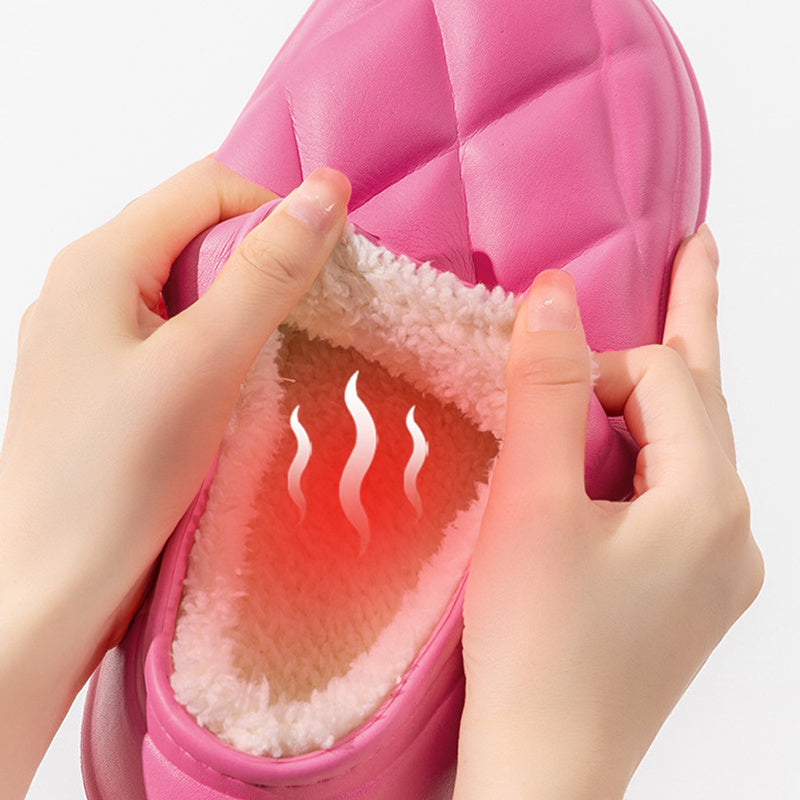 Winter Plush Indoors Slippers for Women's - Rhombus Design