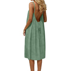 Ice Silk Linen Dress Plus-size Womens Fashion