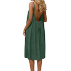 Ice Silk Linen Dress Plus-size Womens Fashion
