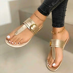 Flat toe casual women's slippers