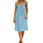 Ice Silk Linen Dress Plus-size Womens Fashion