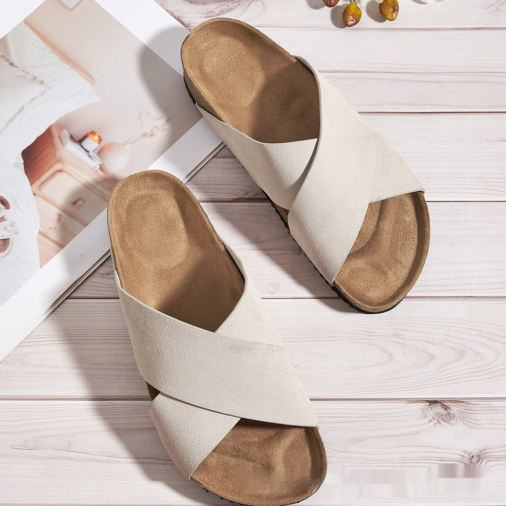 Cross Roman Style Slip-on Flat Sandals