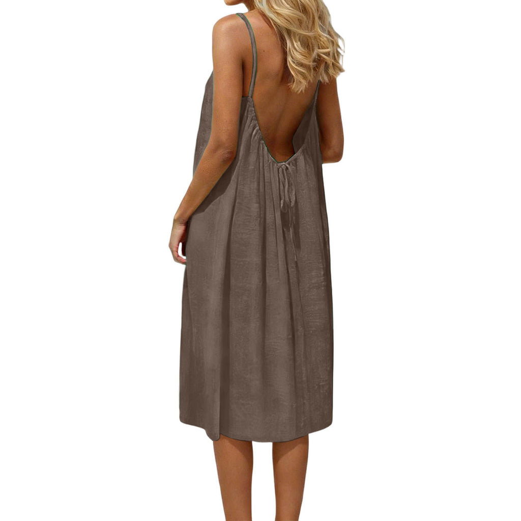 Ice Silk Linen Dress Plus-size Womens Fashion