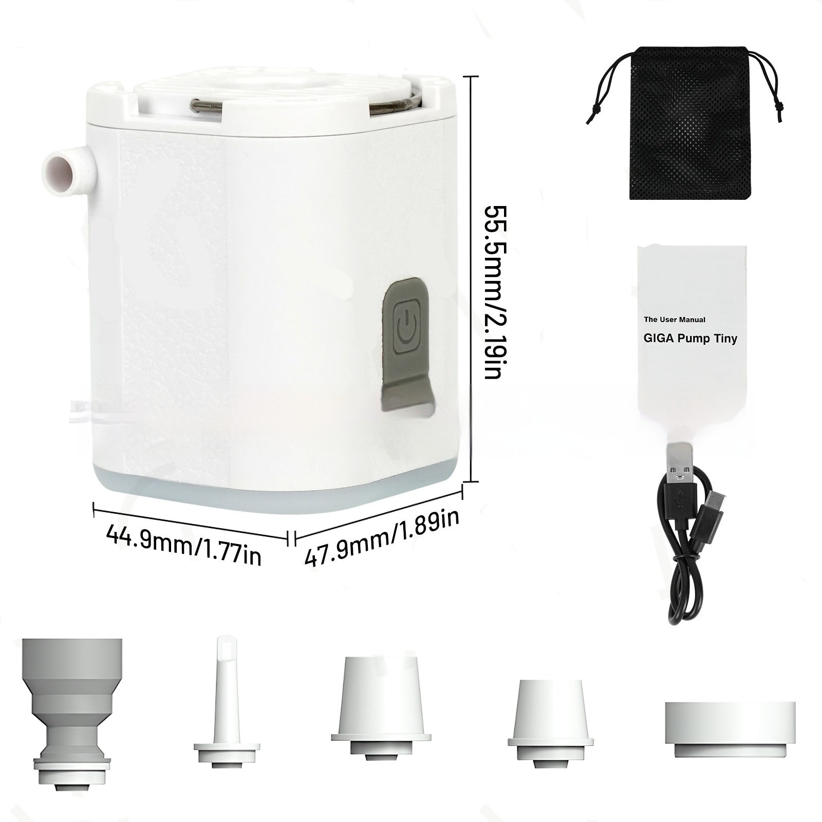Outdoor Mini Portable air pump with light features
