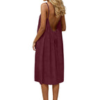 Ice Silk Linen Dress Plus-size Womens Fashion