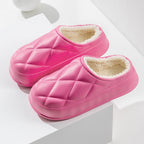 Winter Plush Indoors Slippers for Women's - Rhombus Design