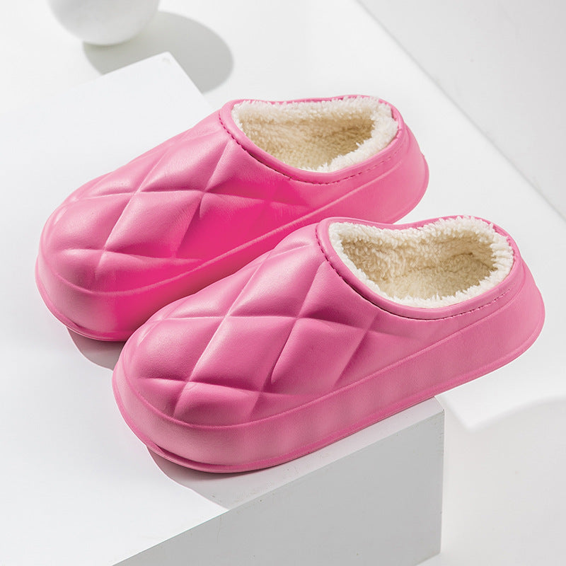 Winter Plush Indoors Slippers for Women's - Rhombus Design