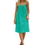 Ice Silk Linen Dress Plus-size Womens Fashion