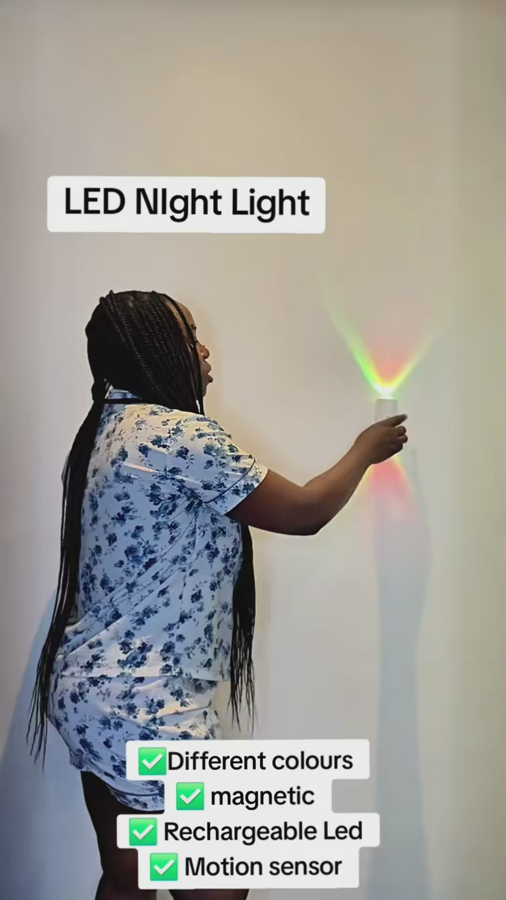 RGB Infrared Motion Sensor Lamp Smart Rechargeable